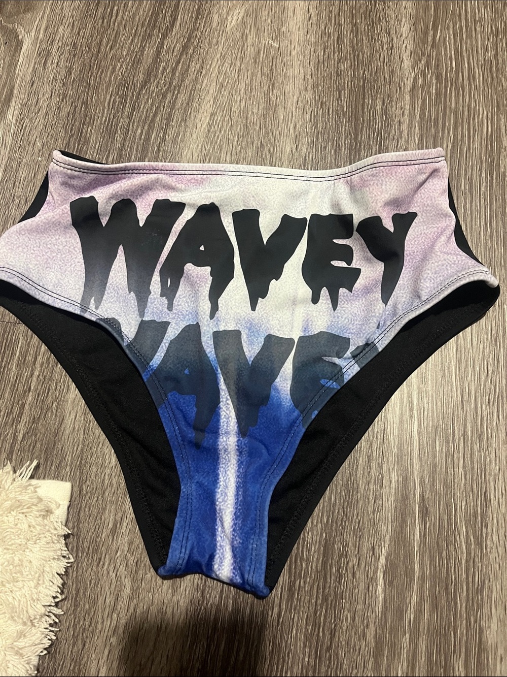 Ombre High-Waist Bikini Bottoms in Purple and Blue